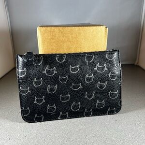 Ann Taylor Loft Cat Face Zippered Pouch.